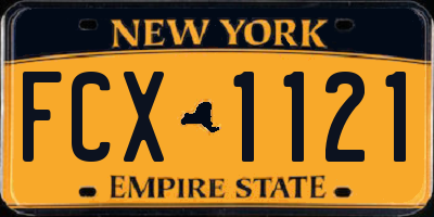 NY license plate FCX1121
