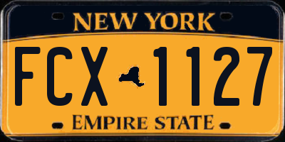 NY license plate FCX1127