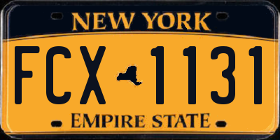 NY license plate FCX1131