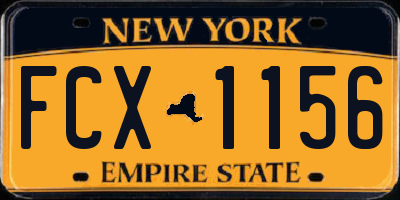 NY license plate FCX1156