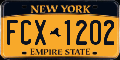NY license plate FCX1202