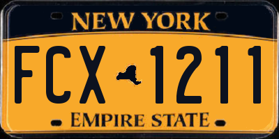 NY license plate FCX1211