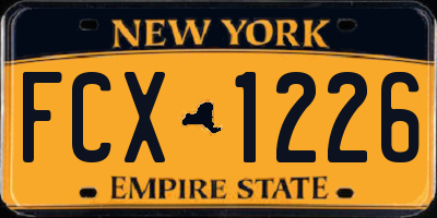 NY license plate FCX1226