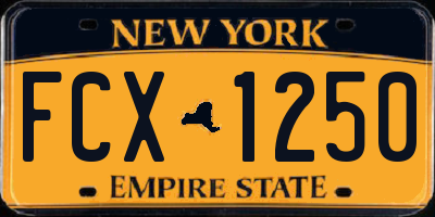 NY license plate FCX1250