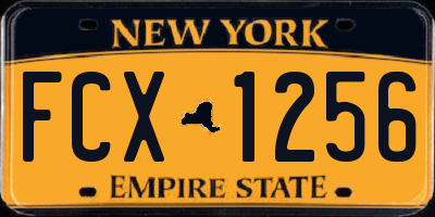 NY license plate FCX1256