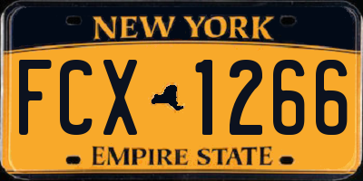 NY license plate FCX1266