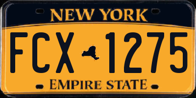 NY license plate FCX1275