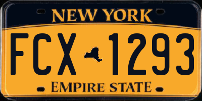 NY license plate FCX1293