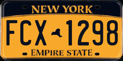 NY license plate FCX1298