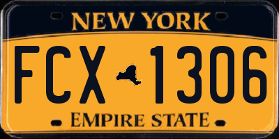 NY license plate FCX1306