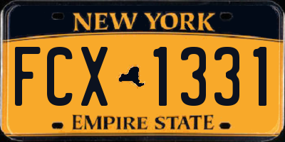 NY license plate FCX1331