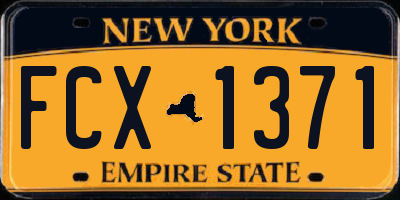 NY license plate FCX1371