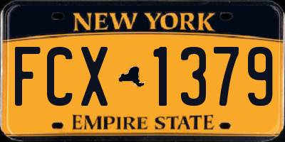 NY license plate FCX1379