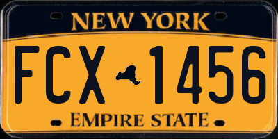 NY license plate FCX1456