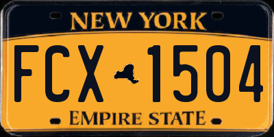 NY license plate FCX1504