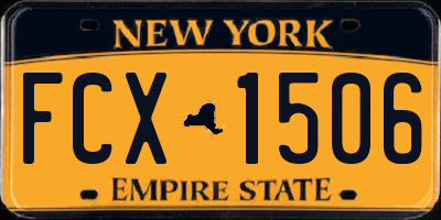 NY license plate FCX1506