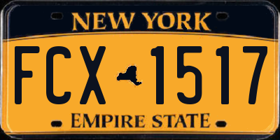 NY license plate FCX1517