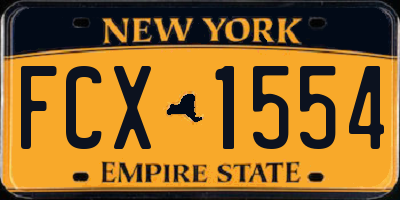 NY license plate FCX1554