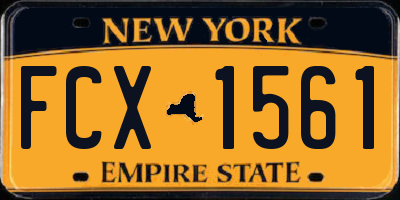 NY license plate FCX1561