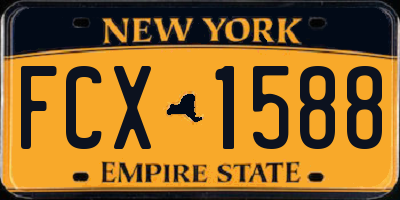NY license plate FCX1588