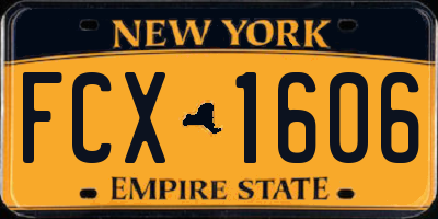 NY license plate FCX1606