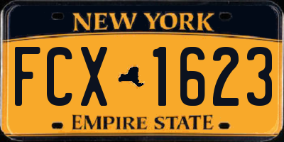 NY license plate FCX1623