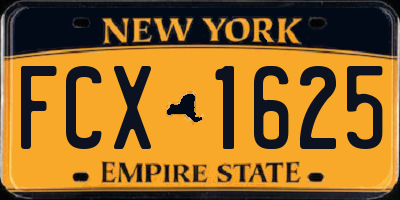 NY license plate FCX1625