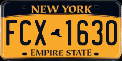 NY license plate FCX1630