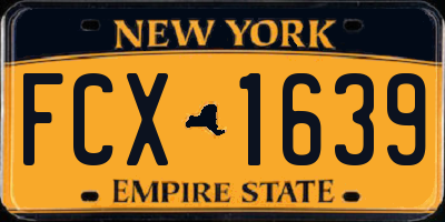 NY license plate FCX1639