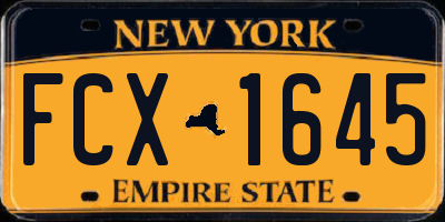 NY license plate FCX1645