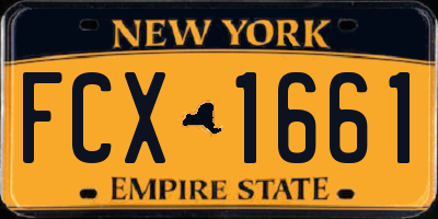 NY license plate FCX1661