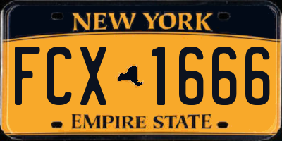 NY license plate FCX1666