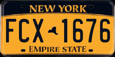 NY license plate FCX1676