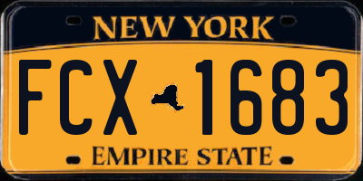 NY license plate FCX1683