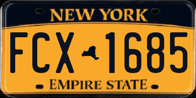 NY license plate FCX1685