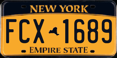 NY license plate FCX1689