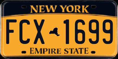 NY license plate FCX1699