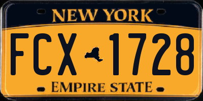 NY license plate FCX1728