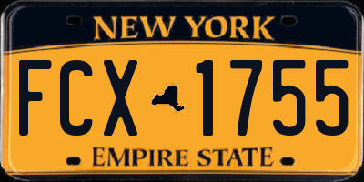 NY license plate FCX1755