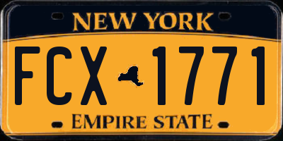 NY license plate FCX1771