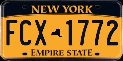 NY license plate FCX1772
