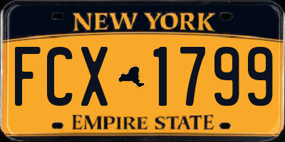 NY license plate FCX1799