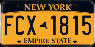 NY license plate FCX1815
