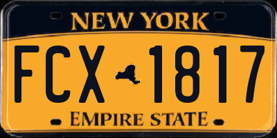 NY license plate FCX1817