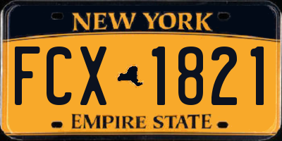 NY license plate FCX1821