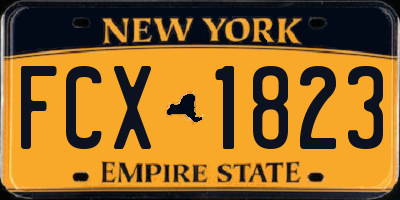 NY license plate FCX1823