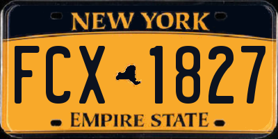 NY license plate FCX1827