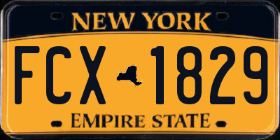 NY license plate FCX1829