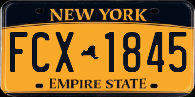 NY license plate FCX1845