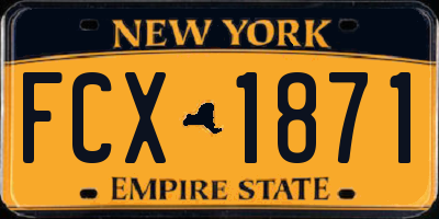 NY license plate FCX1871